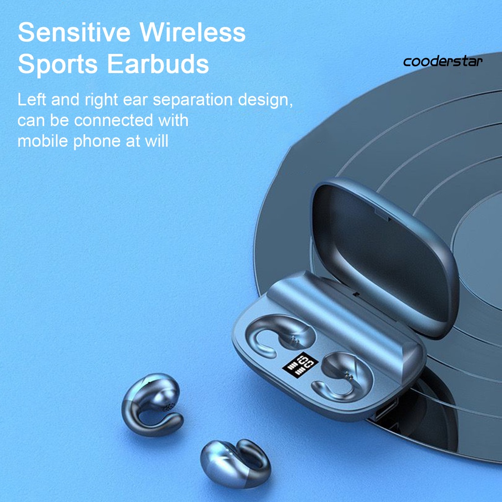 (COOD) 1 Bộ Tai Nghe Thể Thao Nhét Tai Không Dây Bluetooth Màn Hình Kỹ Thuật Số Cảm Ứng