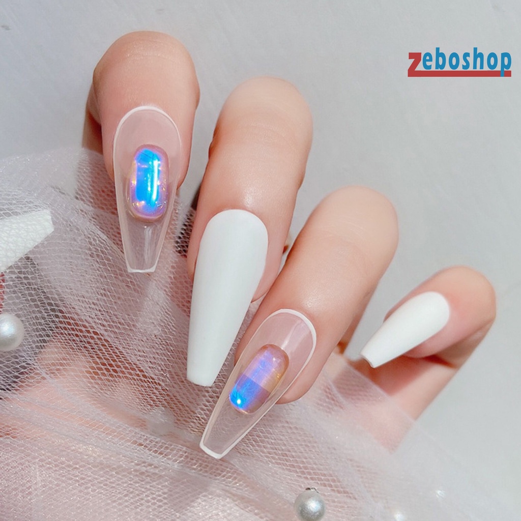 Set 10 Phụ Kiện Trang Trí Móng Tay Nghệ Thuật Hình Bát Giác 3D Lấp Lánh Không Phai Màu