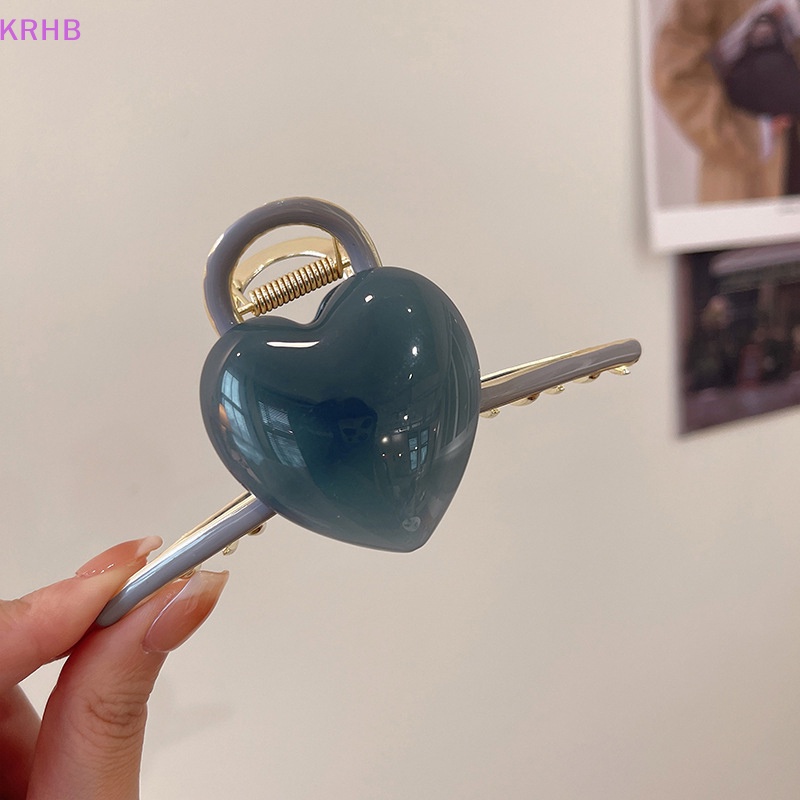 Kẹp Tóc Càng Cua Hình Trái Tim Ngọt Ngào Kích Thước Lớn Cho Nữ Mới
