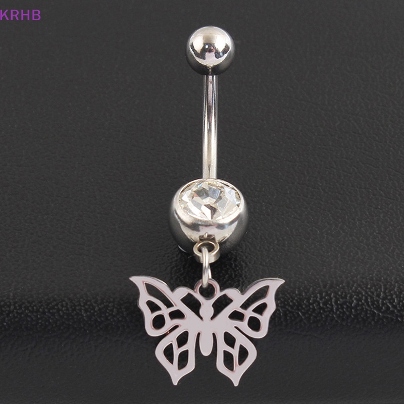 Khuyên Rốn Hình Bướm Bằng Thép Không Gỉ Thời Trang Dành Cho Nữ Mới