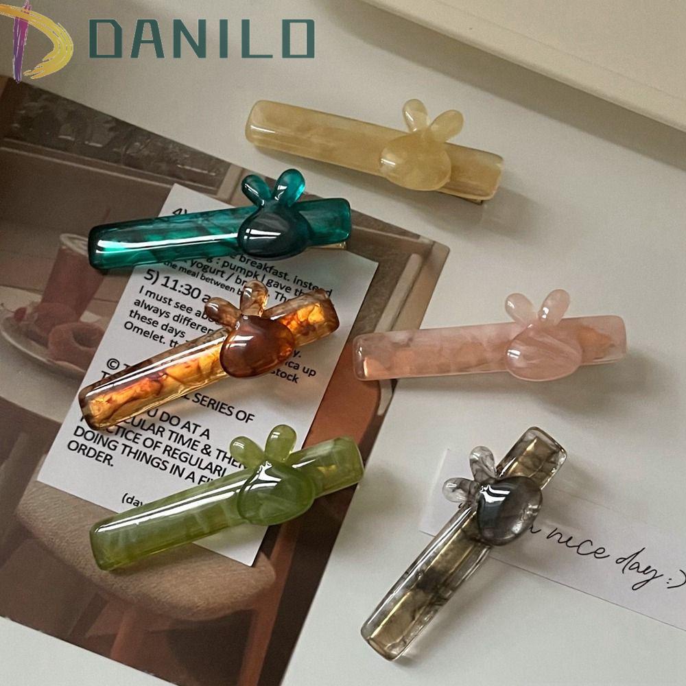 Kẹp Tóc Hình Thỏ DANILO Ngọt Ngào Phong Cách Retro Cho Nữ