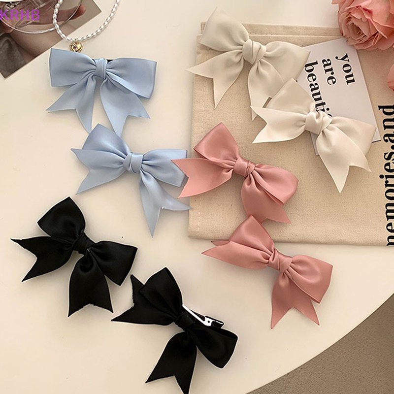 Set 2 / 1 Cặp Kẹp Tóc Nơ Xinh Xắn Dành Cho Nữ Mới