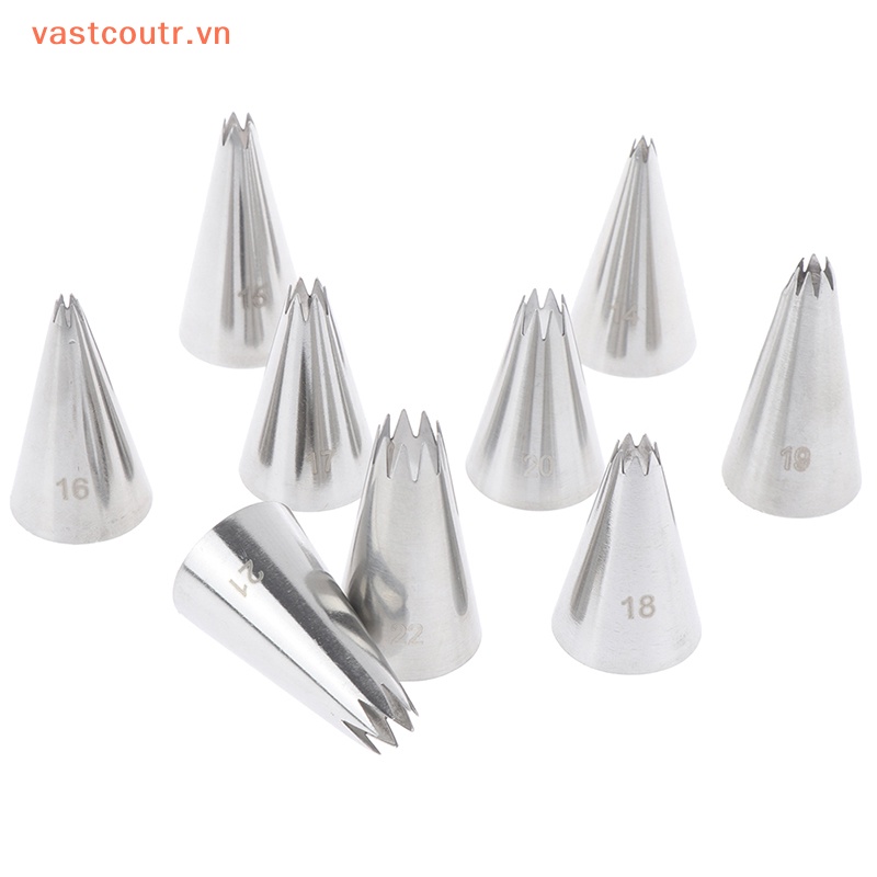 Bộ 9 Đuôi Bắt Bông Kem Trang Trí Bánh Bằng Kim Loại