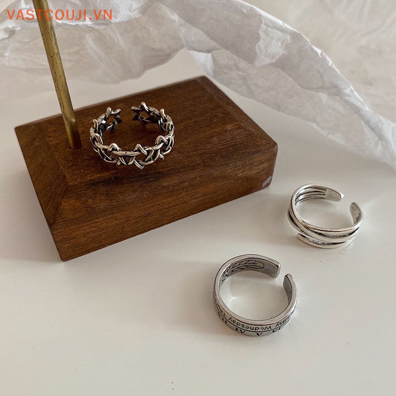 Bộ 3 Nhẫn Hợp Kim Phong Cách Hip hop Cổ Điển Cho Nam Và Nữ