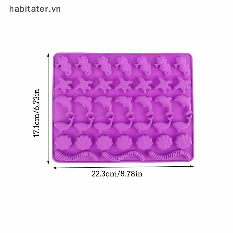 1 Khuôn Silicon Làm Bánh Kẹo Hình Động Vật Biển Dễ Thương