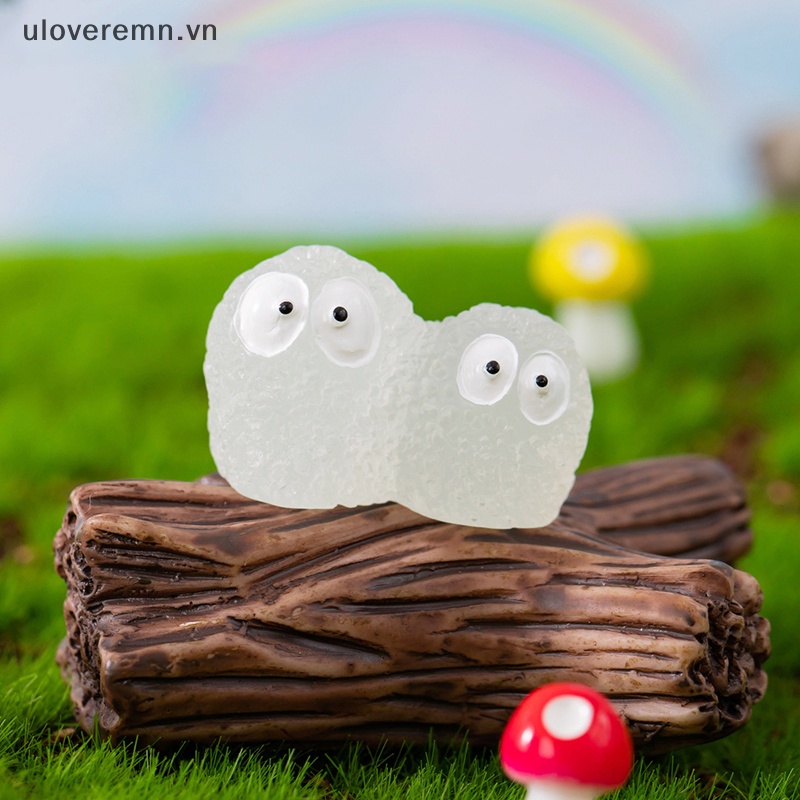 Bộ 2 Đồ trang trí Búp Bê Hoạt Hình Mini Màu Đen Phát Sáng Dùng Trang Trí Tiểu Cảnh