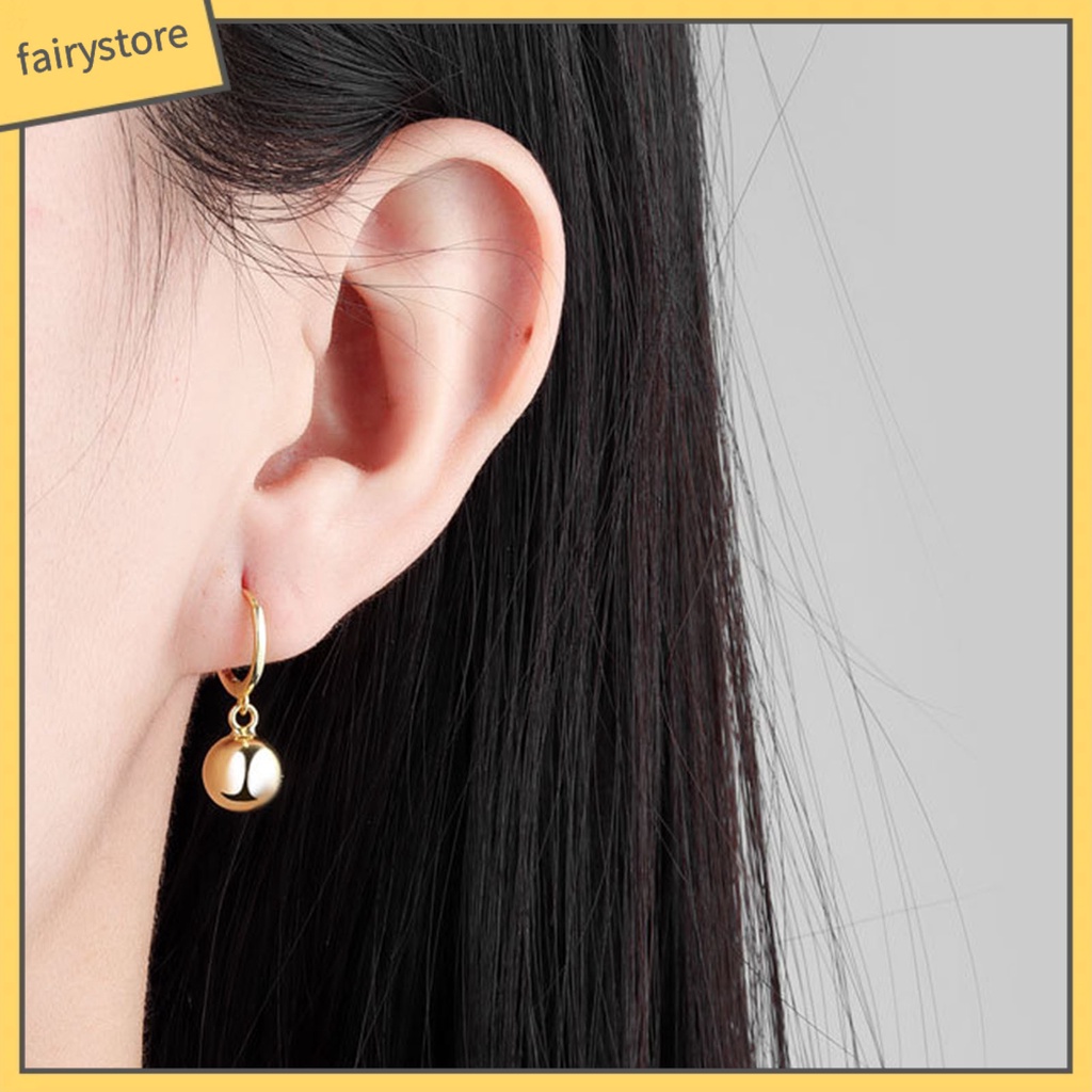 1 Đôi Bông Tai Dạng Vòng Ngắn Màu Trơn Khối Lượng Nhẹ Thời Trang Cho Nữ