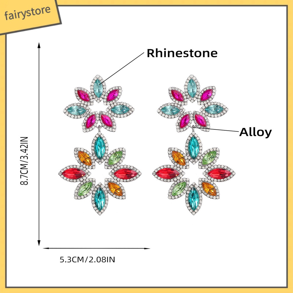 1 Đôi Bông Tai Nhiều Lớp Đính Đá Sang Trọng