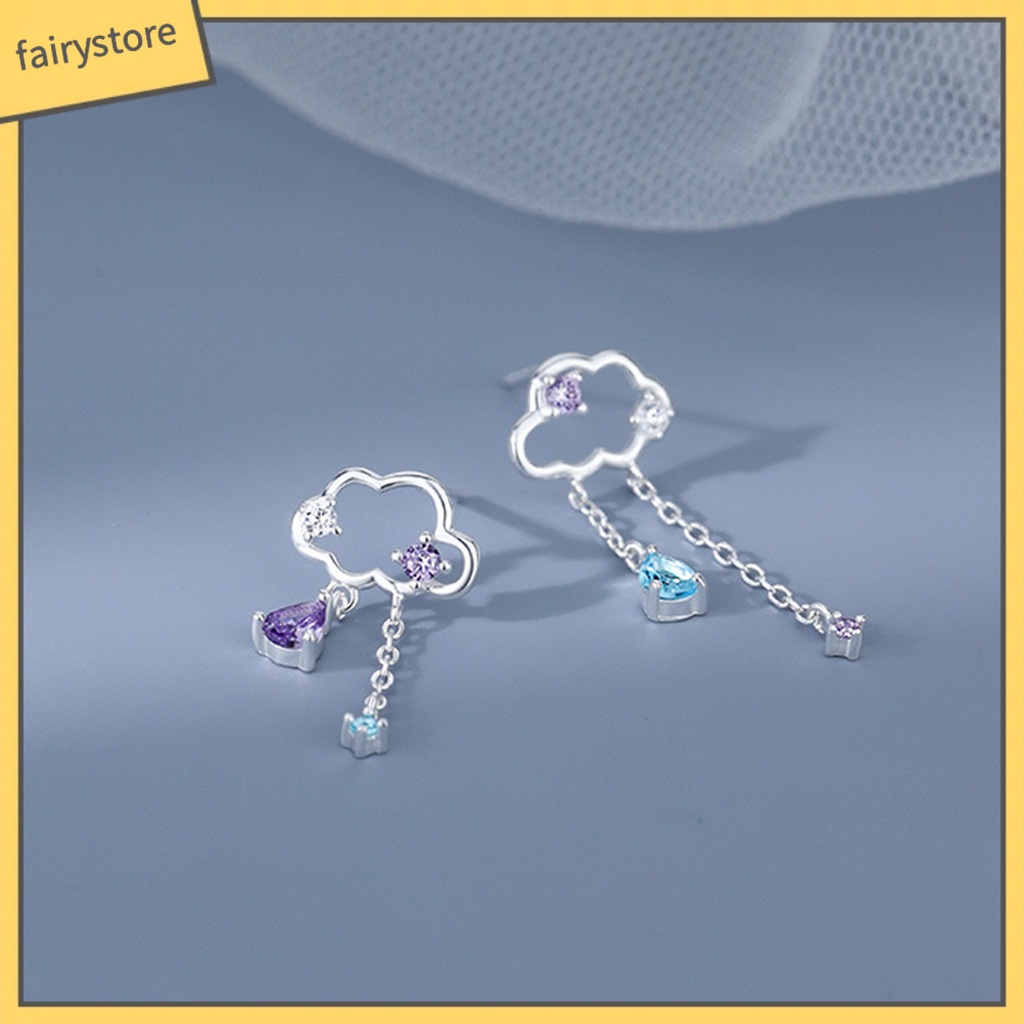 [FRO] 1 Đôi Bông Tai Hình Đám Mây Lấp Lánh Không Gây Dị Ứng Hợp Kim Thời Trang Cho Nữ