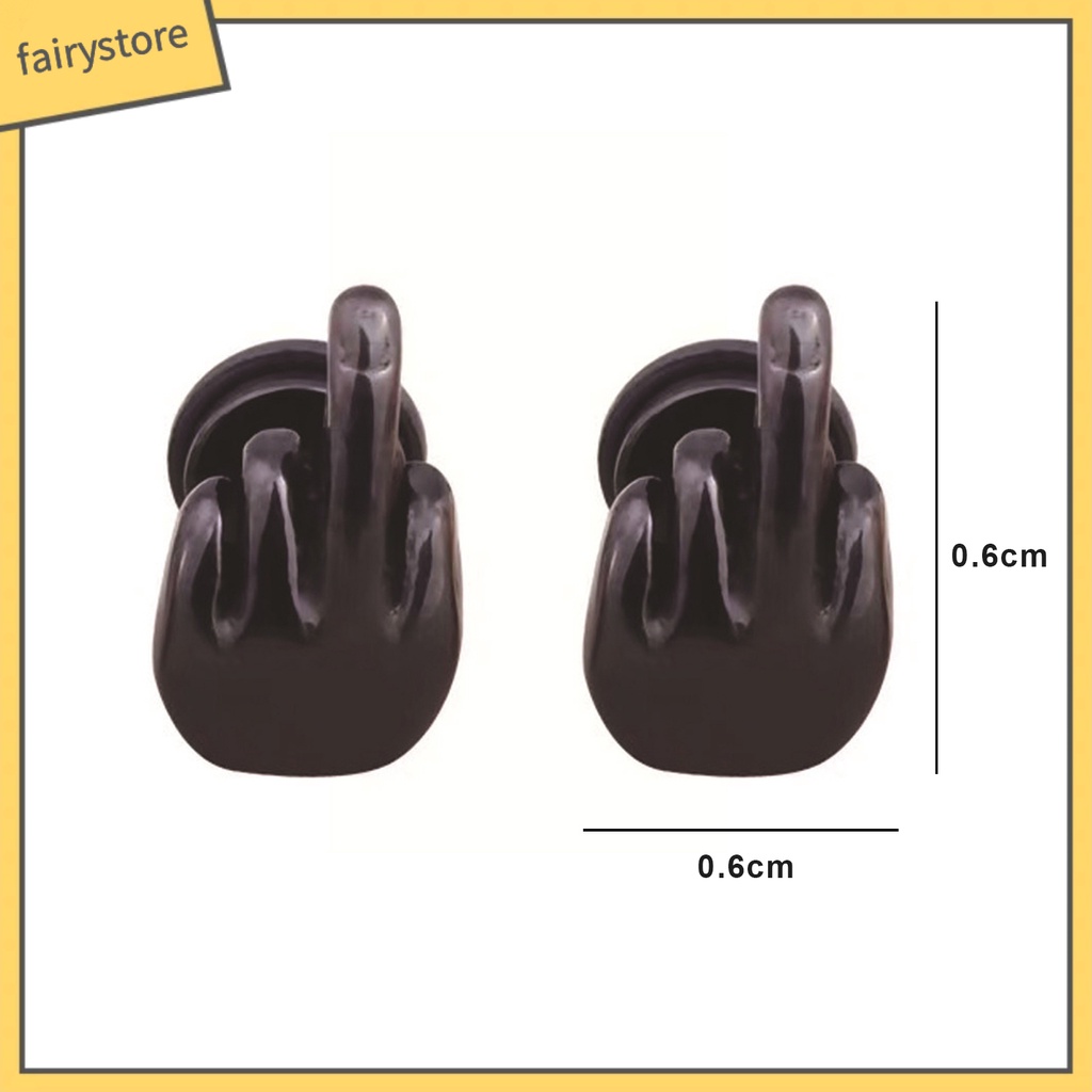 1 Đôi Khuyên Tai Hình Ngón Tay Giữa Bằng Thép Không Gỉ Không Gây Dị Ứng Phong Cách Punk Hiphop Thời Trang Cho Nam Và Nữ