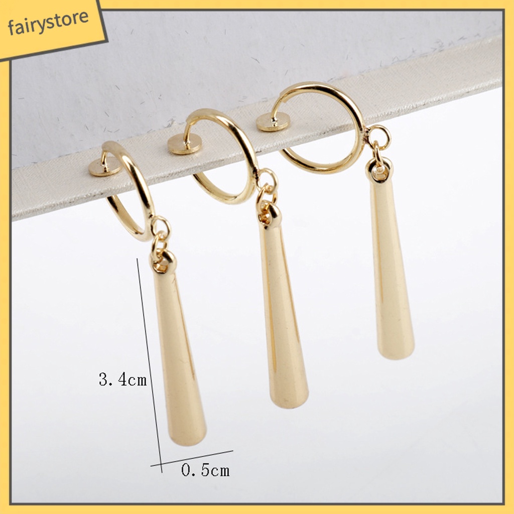 1 Bộ Bông Tai Dạng Móc Bằng Hợp Kim Màu Sắc Đơn Giản Lâu Trôi Cho Nữ