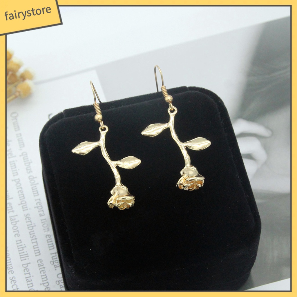 Bông Tai Hình Hoa Hồng Phong Cách Vintage Dành Cho Nữ