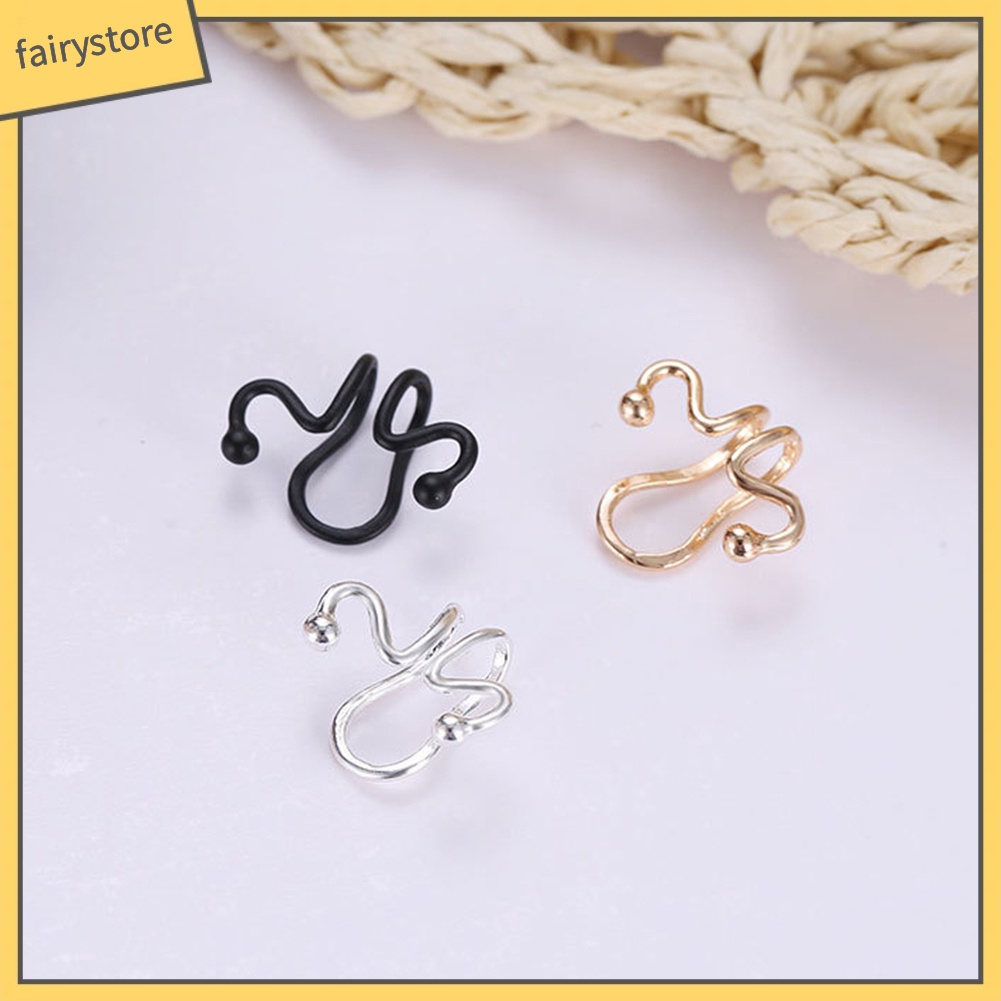 Khuyên Kẹp Vành Tai Không Xỏ Lỗ Kiểu Dáng Hình Học Đơn Giản Dành Cho Nữ