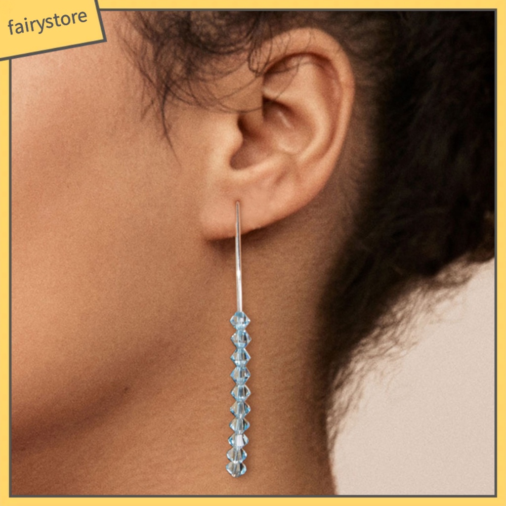 Bông Tai Bạc 925 Dáng Dài Hình Chữ V Thời Trang Cho Nữ