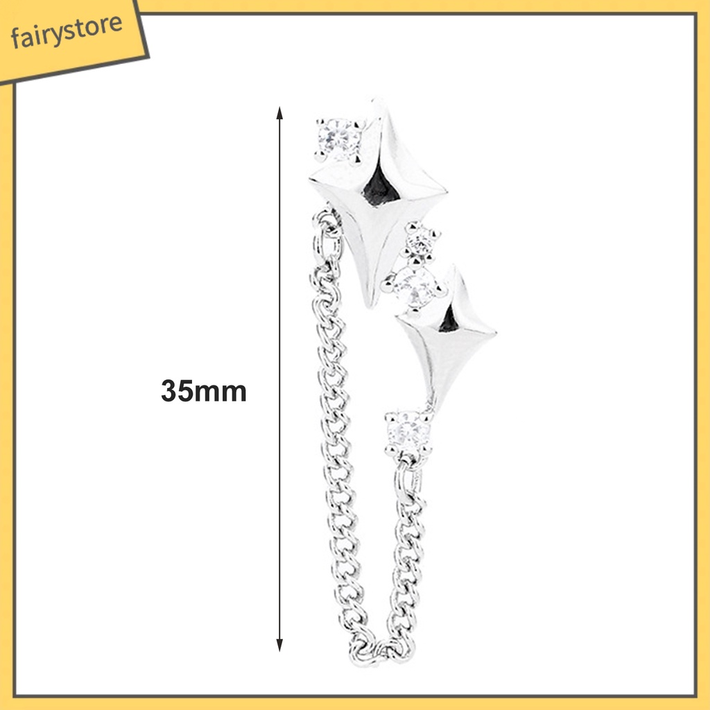 1 Bông Tai Dáng Dài Đính Đá Thời Trang Cho Nữ