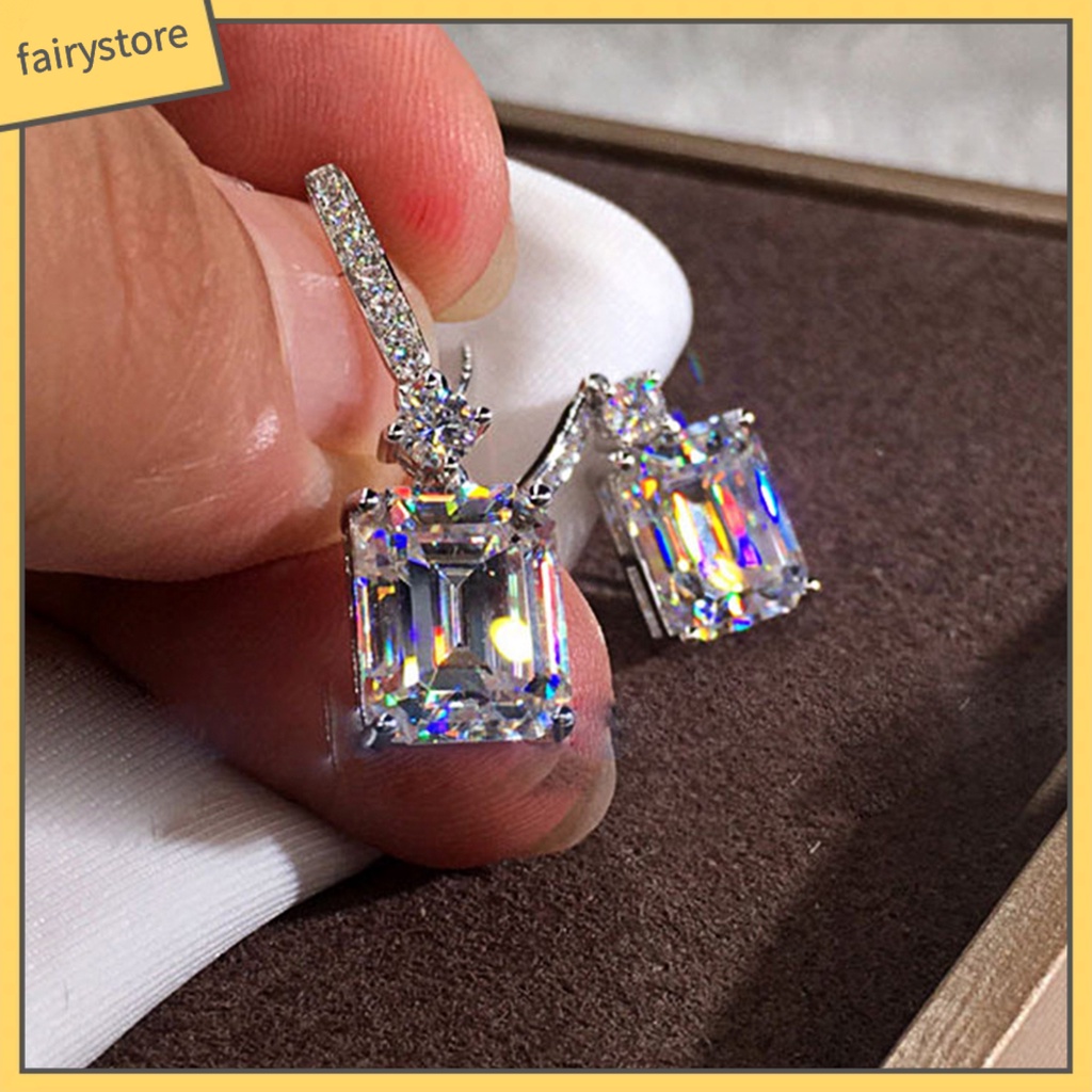 1 Đôi Bông Tai Hình Vuông Bằng Hợp Kim Thời Trang Công Sở Dành Cho Nữ