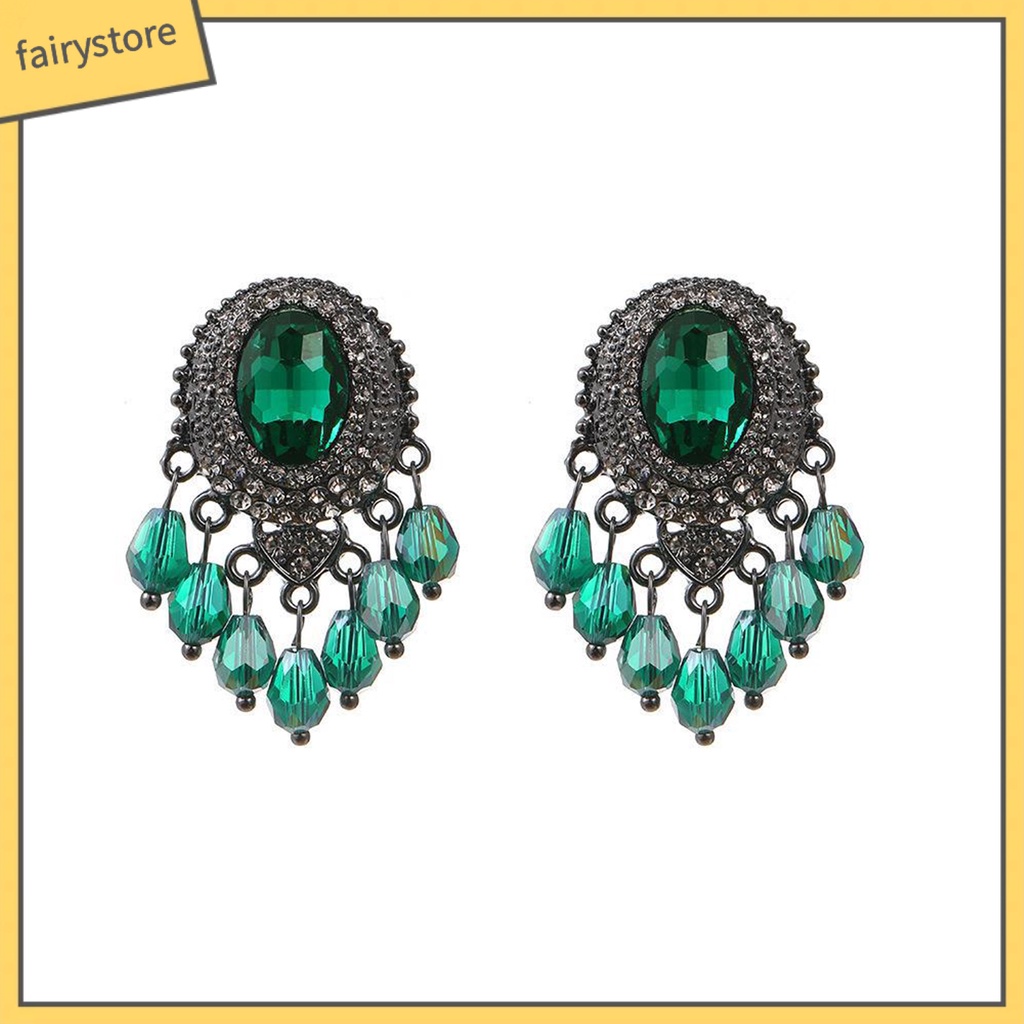 Bông Tai Đính Đá Pha Lê Giả Lấp Lánh Thời Trang Cho Nữ