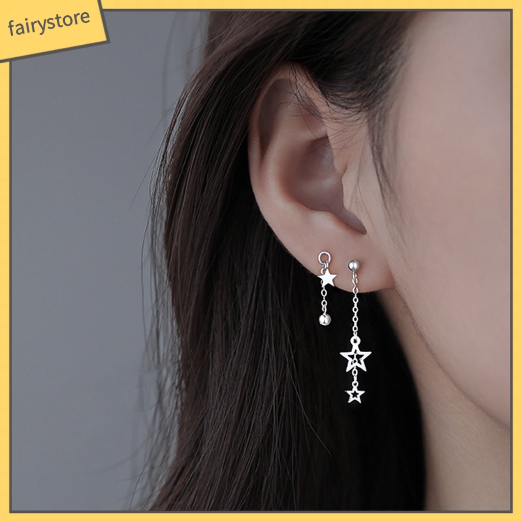 1 Đôi Bông Tai Hình Ngôi Sao Màu Sắc Ngọt Ngào Thời Trang