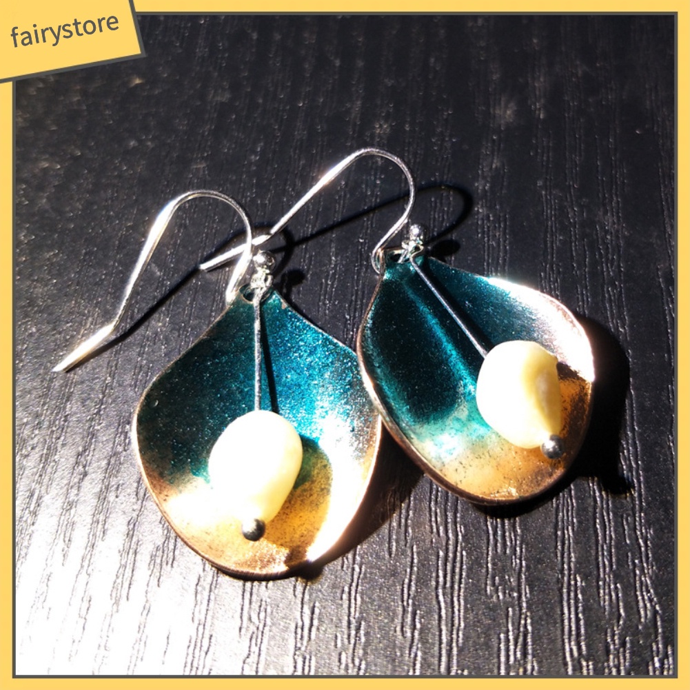 Bông Tai Móc Treo Nhiều Lớp Đính Ngọc Trai Nhân Tạo Phong Cách Vintage Cho Nữ