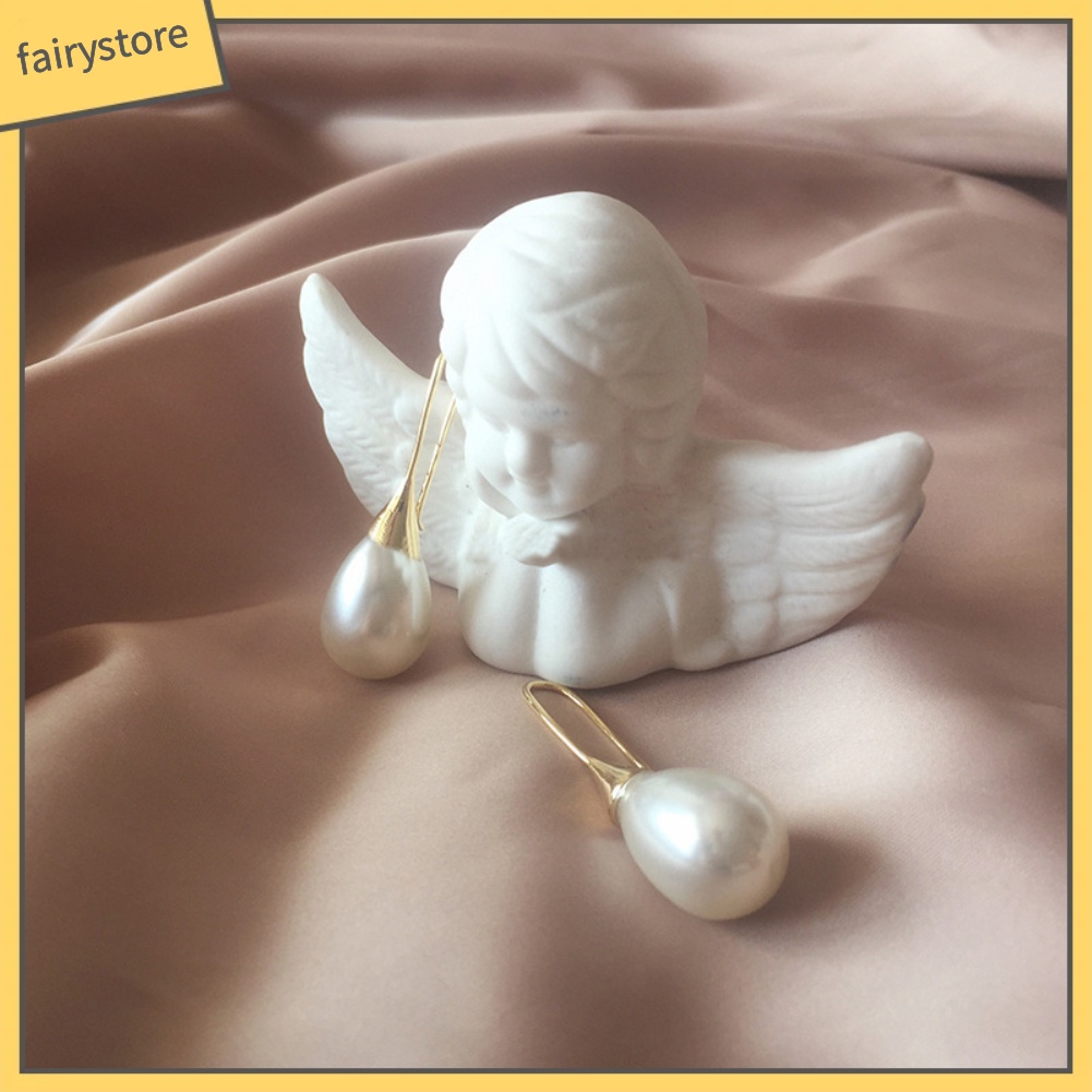 Bông Tai Giọt Nước Đính Ngọc Trai Giả Phong Cách Baroque Dành Cho Nữ