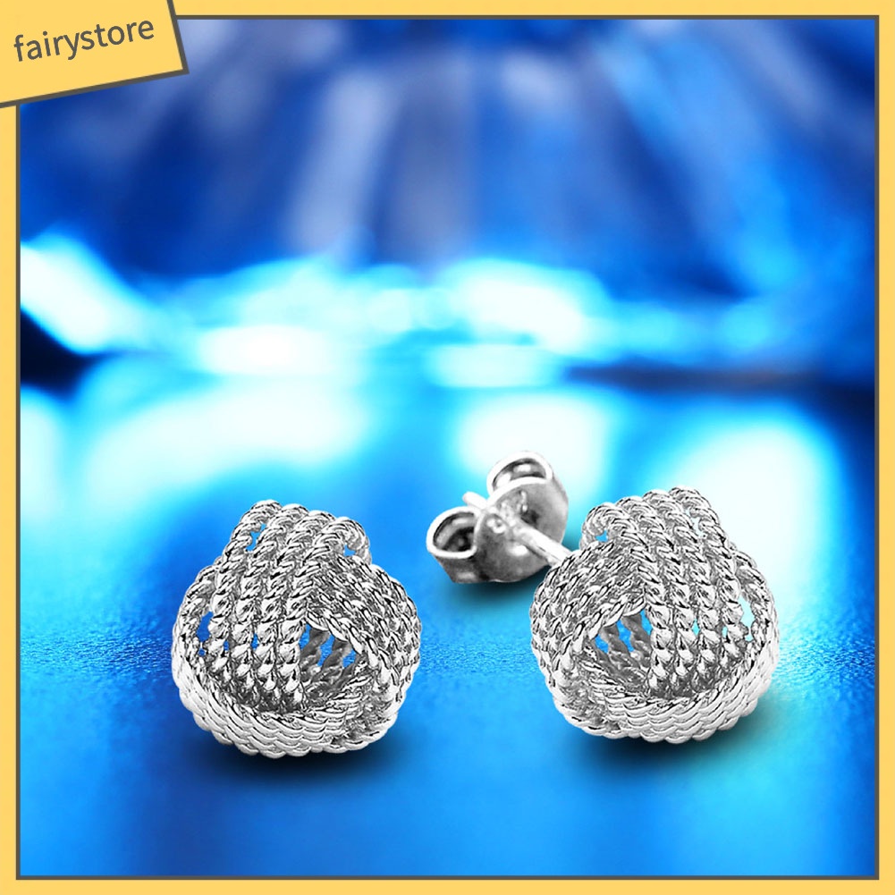 Khuyên Tai Quả Bóng Tròn Thắt Nút Thời Trang Cho Nữ