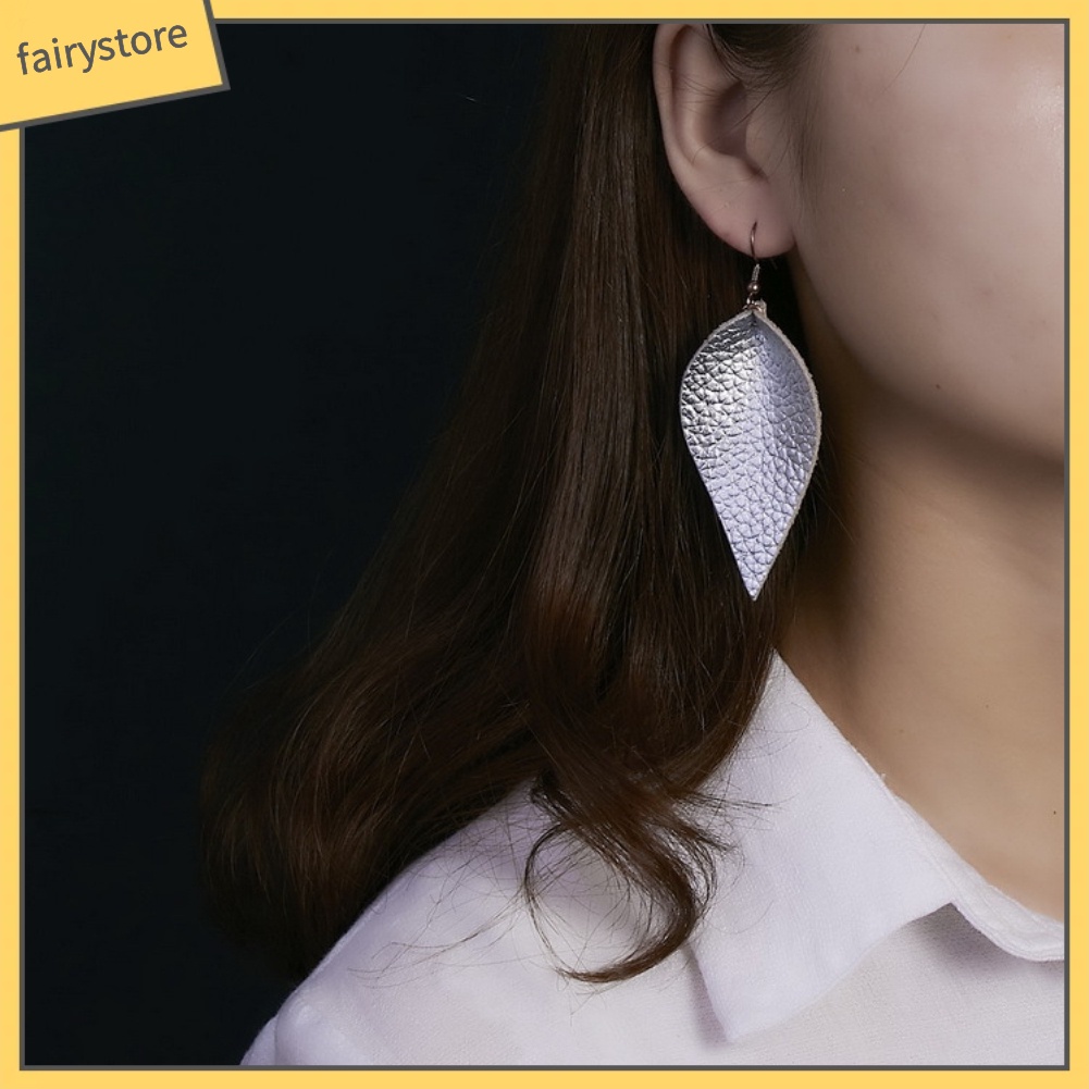 Bông Tai Móc Hình Giọt Nước Họa Tiết Da Báo / Hình Giọt Nước Thời Trang Cho Nữ