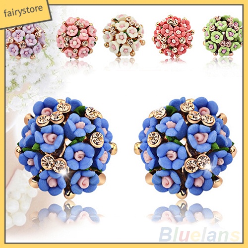 Bông Tai Hình Hoa Đính Đá Lấp Lánh Cho Cô Dâu