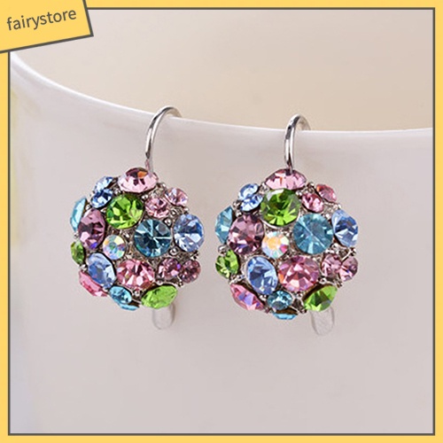 Khuyên Tai Đính Đá Cubic Zirconia Nhiều Màu Sắc Cho Nữ