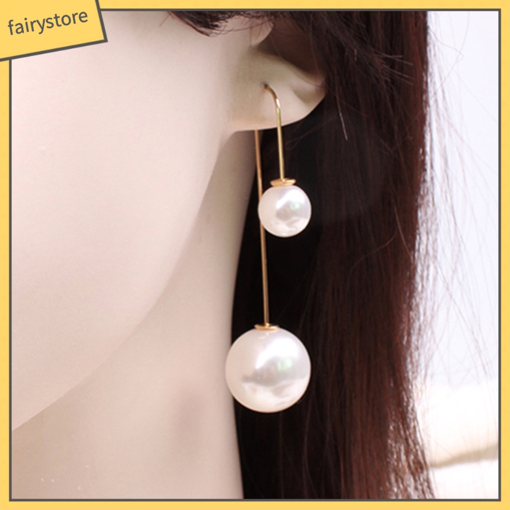 Bông Tai Chữ U Đính Ngọc Trai Giả Thời Trang Dành Cho Nữ