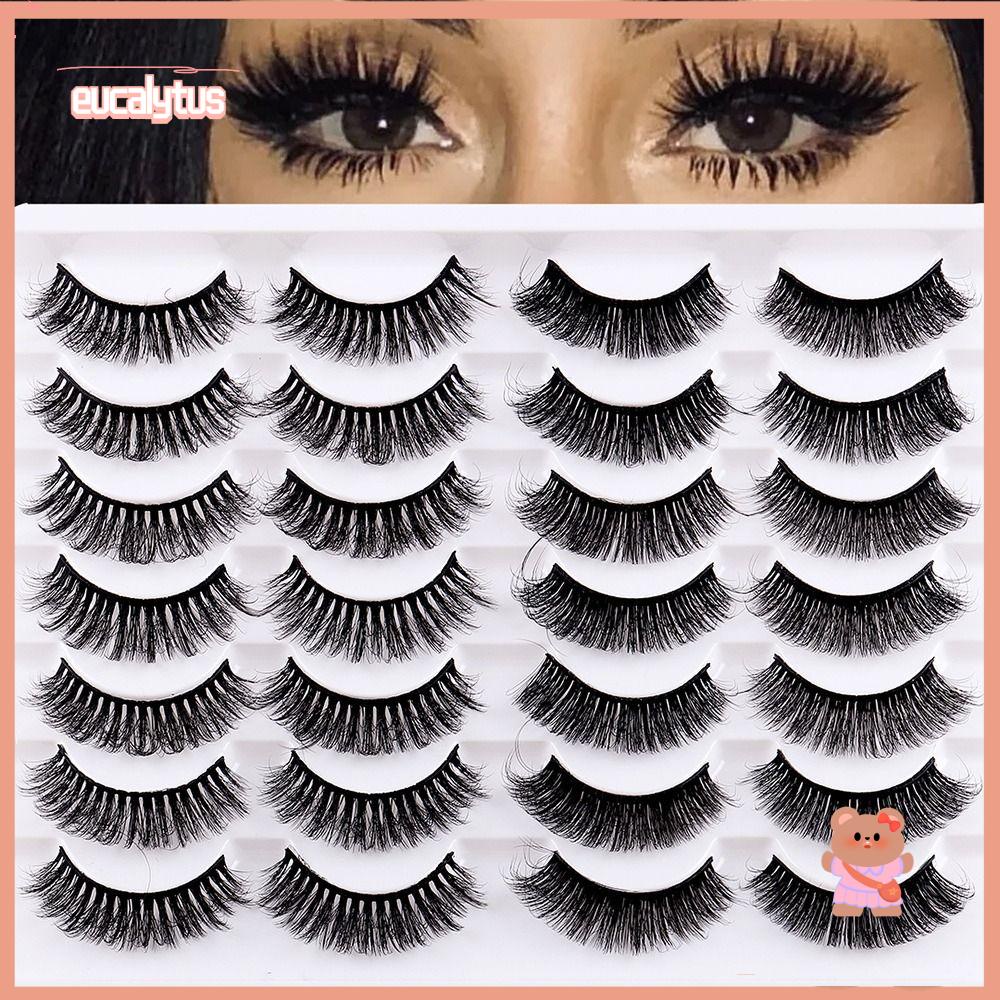 Set 14 Cặp Lông Mi Giả 8D Cong Dày Trang Điểm Mắt Trông Như Lông Mi