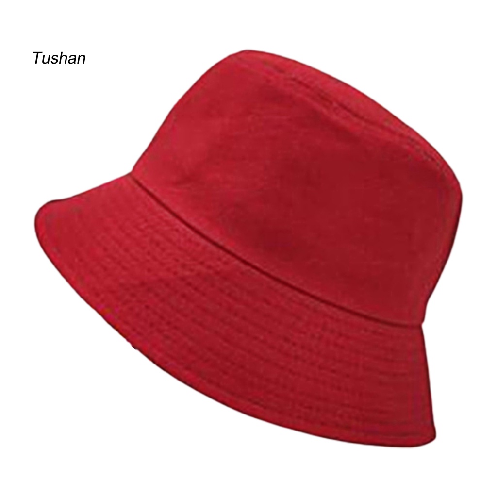 Mũ Bucket Vành Rộng Chống Tia UV Màu Trơn Thời Trang