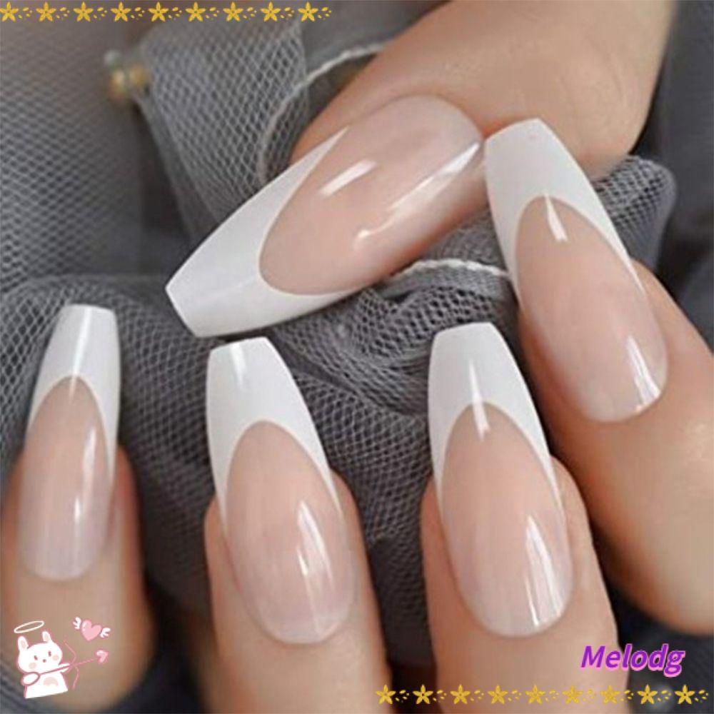 MELODG Hộp 24 Móng Tay Giả Trang Trí Nghệ Thuật