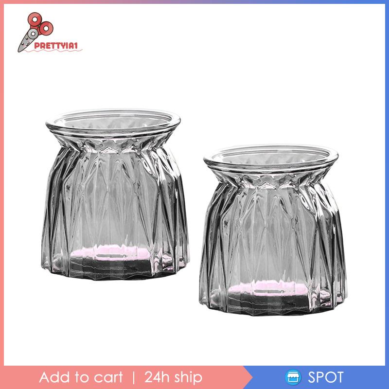 Set 2 Lọ Thủy Tinh Trồng Cây Prettyia1 [Prettyia1] Cho Nhà Hàng / Văn Phòng