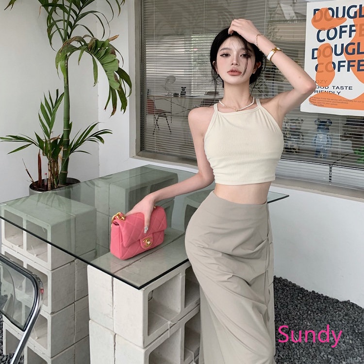 Đầm Hai Dây Xẻ Tà Lưng Cao Thời Trang Mùa Hè Quyến Rũ Cho Nữ Plus Size