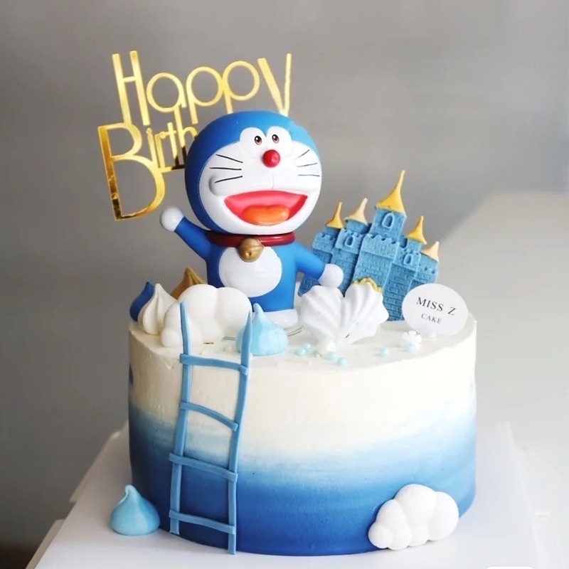 Mô Hình Nhân Vật Doraemon 2 Kiểu Bằng PVC 10cm Trang Trí Bánh Kem