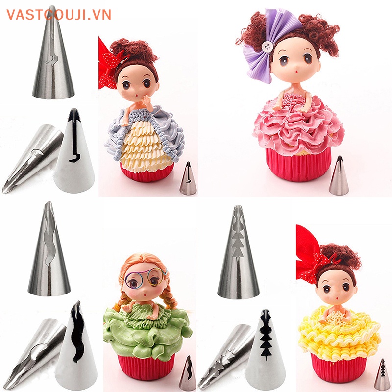 Bộ 7 Đuôi Bắt Bông Kem VASTJI Bằng Thép Không Gỉ Bộ 7 Đuôi Bắt Bông Kem Trang Trí Bánh Bằng Thép Không Gỉ