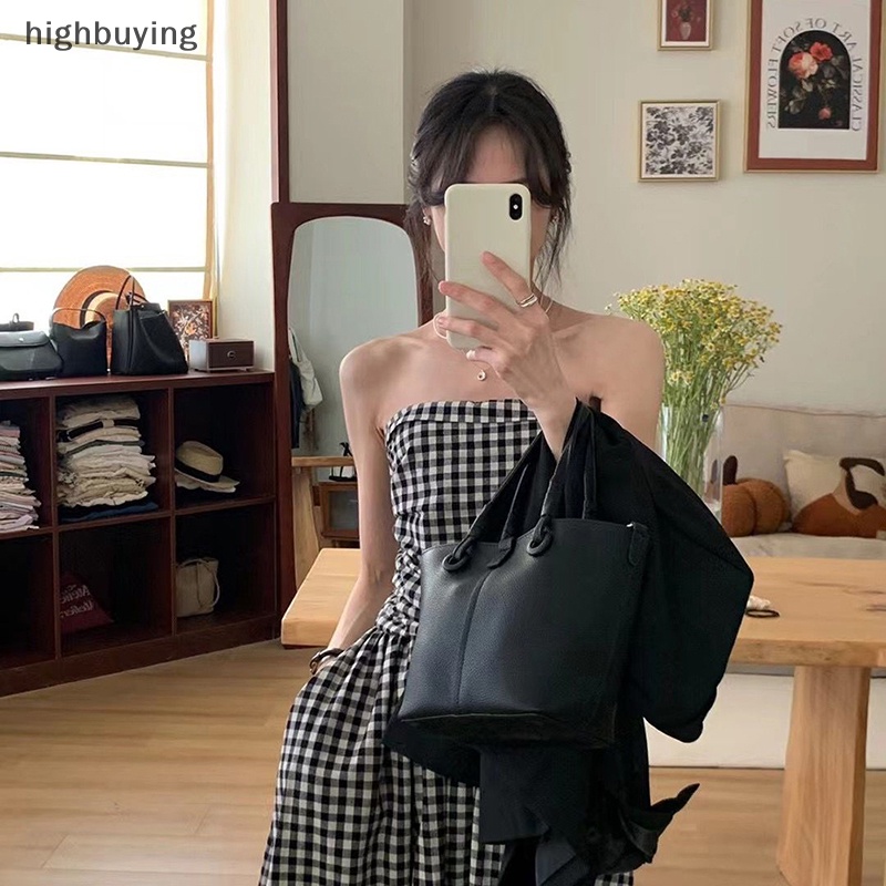 Đầm Dài Dáng Chữ A Họa Tiết Sọc Caro Màu Sắc Tương Phản Phong Cách Cổ Điển Thời Trang 2023 Cho Nữ