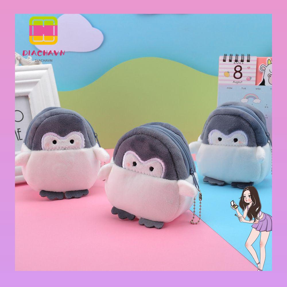 Ví Đựng Tiền Xu / Dây Cáp USB Hình Chim Cánh Cụt Hoạt Hình Mini Ốp