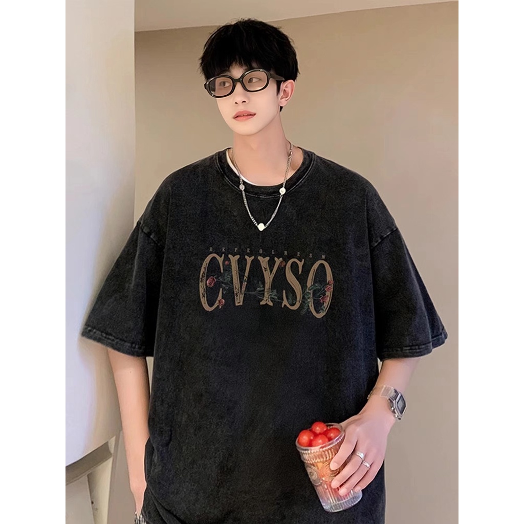 Áo Thun Nam Tay Ngắn Phong Cách Hip Hop Âu Mỹ Cá Tính 400g