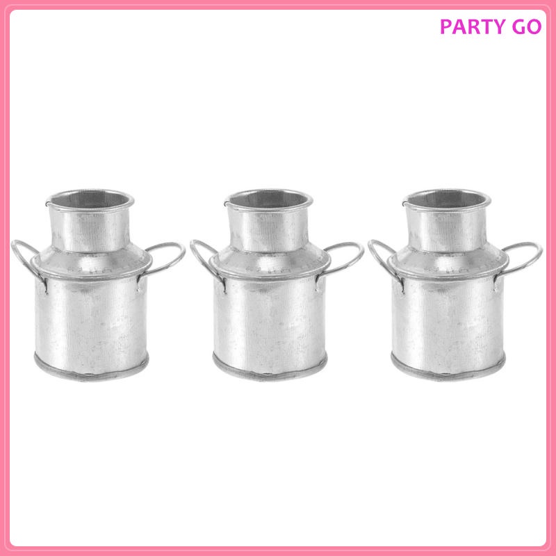 Set 3 Bình Sữa Bình Thiếc Mini Trang Trí Nhà Búp Bê / Tiểu Cảnh