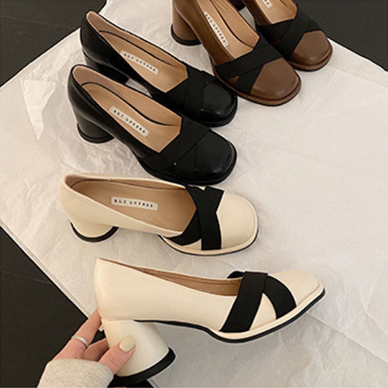 Giày da YUNGUANG thắt nơ phong cách Anh quốc cho nữ