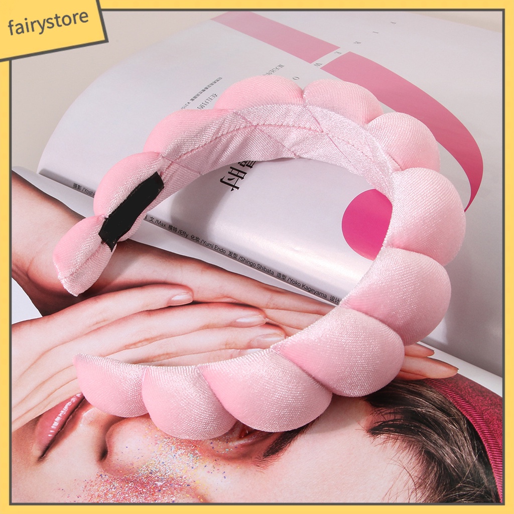 Băng Đô Mềm Mại Co Giãn Màu Trơn Chống Trượt Dùng Rửa Mặt