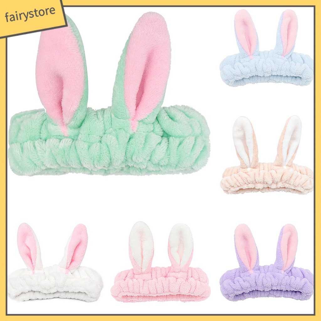 Giá Đỡ Băng Đô Rửa Mặt Hấp Thụ Nước Không Phai Hình Tai Động Vật Dành Cho Bạn Gái