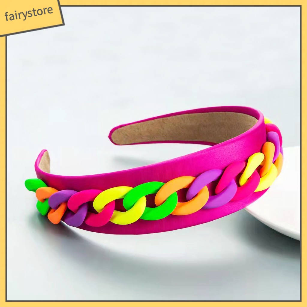 Băng Đô Cài Tóc Dạng Chuỗi Màu Sắc Macaron Xinh Xắn Cho Nữ