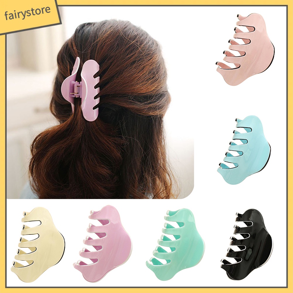 Kẹp Tóc Càng Cua Lớn Bằng Acrylic Màu Sắc Đơn Giản Thời Trang Dành Cho Nữ