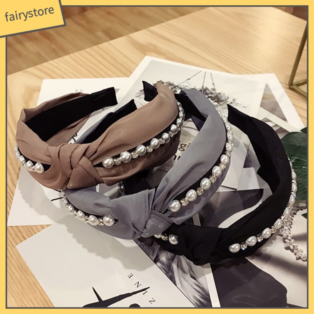 Băng Đô Cài Tóc Đính Ngọc Trai Giả Thời Trang Dành Cho Nữ