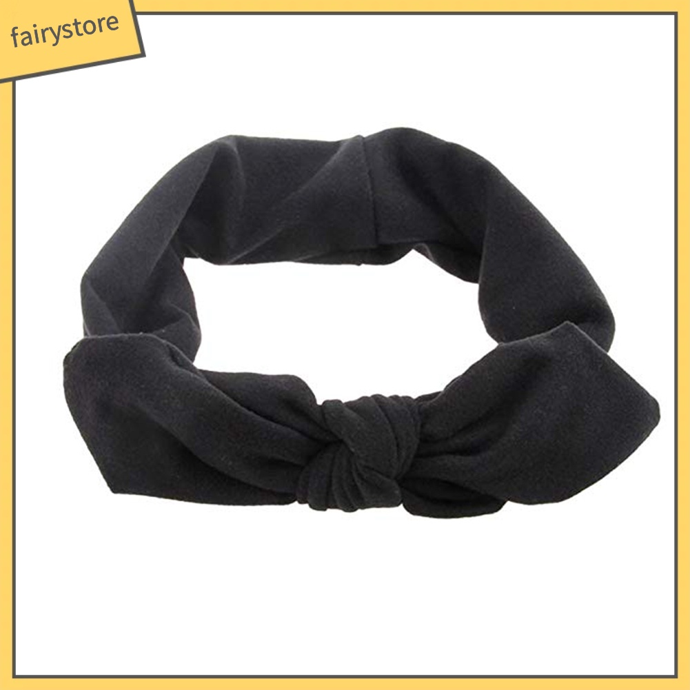 Băng Đô Tai Thỏ Bằng Cotton Co Giãn Dễ Thương Dành Cho Nữ