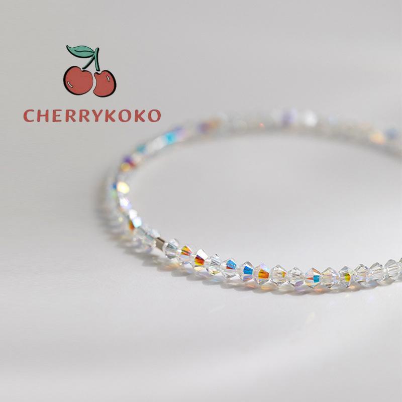 🍒🍒CHERRYKOKO Siêu Flash!Hàng Chính Hãng Vòng Đeo Tay Siêu Mỏng Đính Pha Lê Đơn Giản Kết Cấu Nhẹ Sang Trọng Cho Nữ