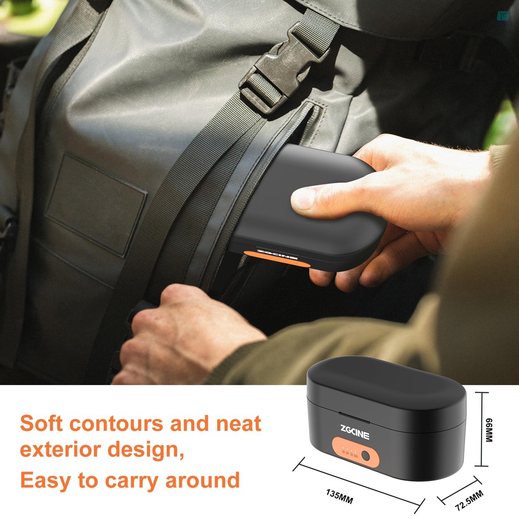 ZGCINE ZG-R30 Wireless Microphone Charging Case 3-slot Charging Box Built-in Large Capacity Battery with Type-C Input USB-A Output Indicator Lights Charger Replacement for RODE Wireless GO I/ GO II Mi