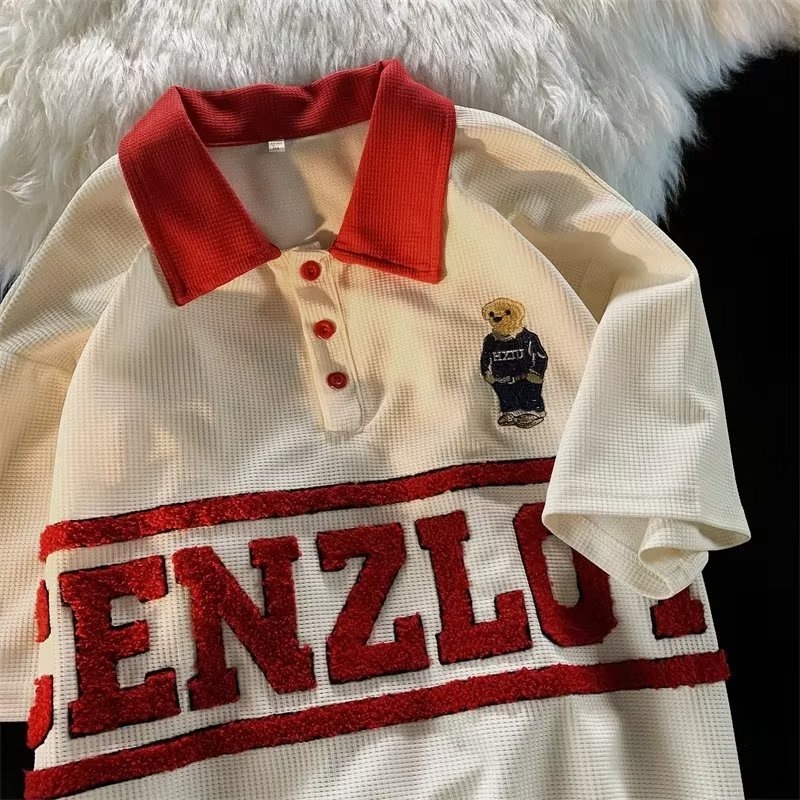 Áo Thun Polo Tay Ngắn In Chữ Phong Cách Hong Kong Thời Trang Mùa Hè Cho Nam